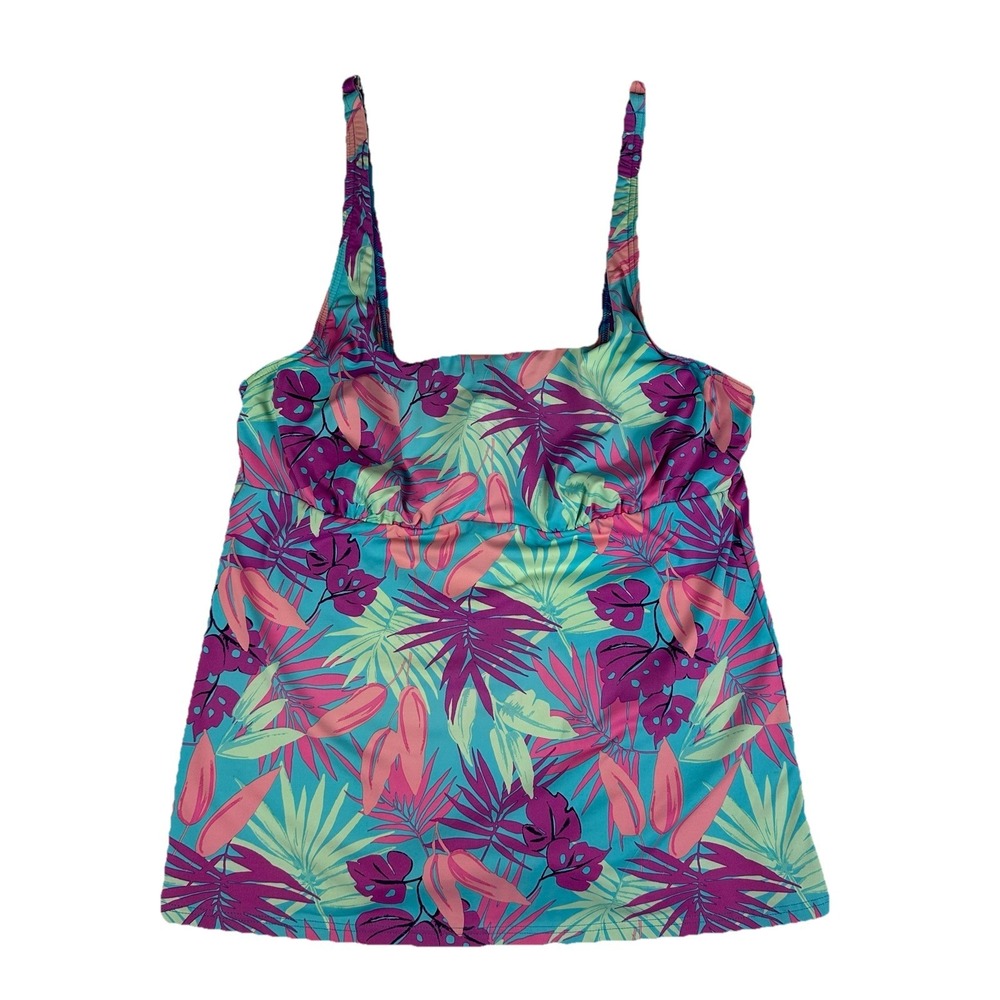Lands End Colorful Tropical Hawaiian Beach Tankini. Size: 10